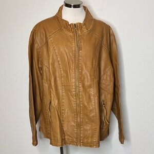 dress barn faux leather jacket Faux-Leather Barn Jacket, Ivory main image 0